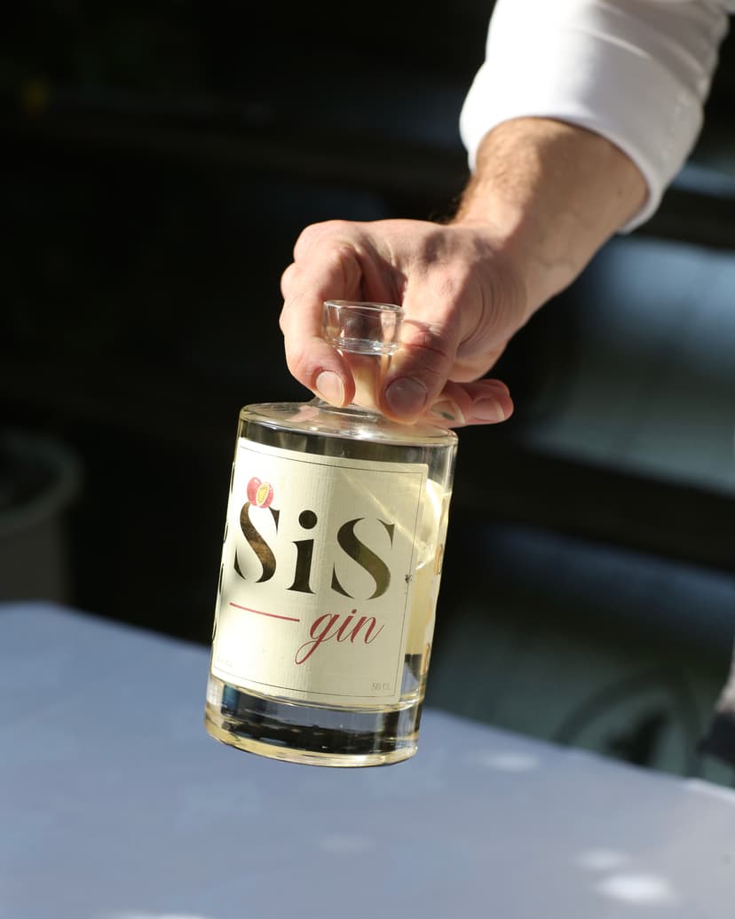 Cocktail shaker shaking cocktail.